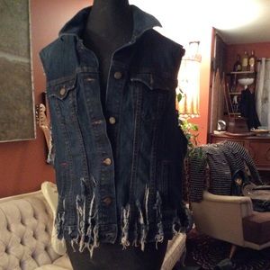 Upscaled Denim sleeveless Jacket